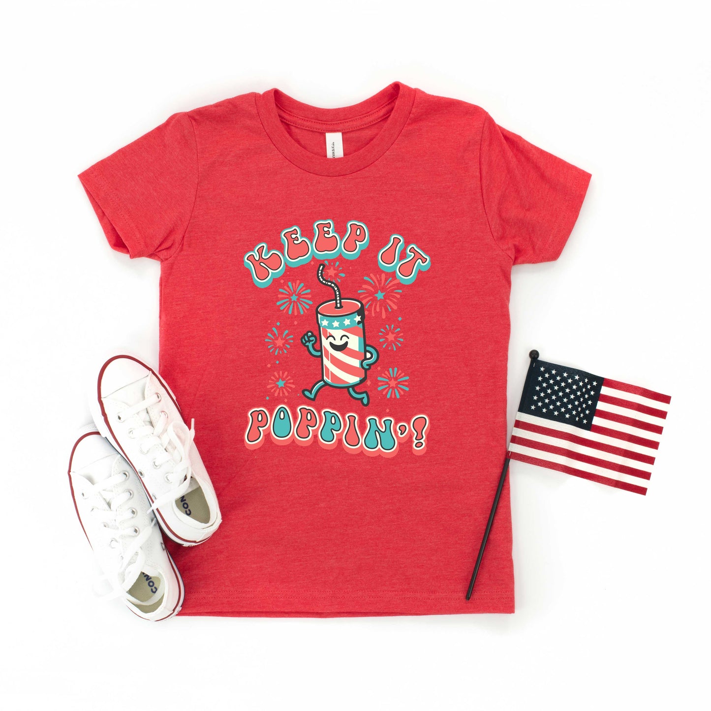 Keep It Poppin' Firework | Youth Graphic Short Sleeve Tee