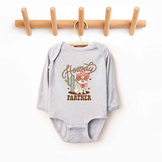 Howdy Partner Dog | Baby Long Sleeve Onesie