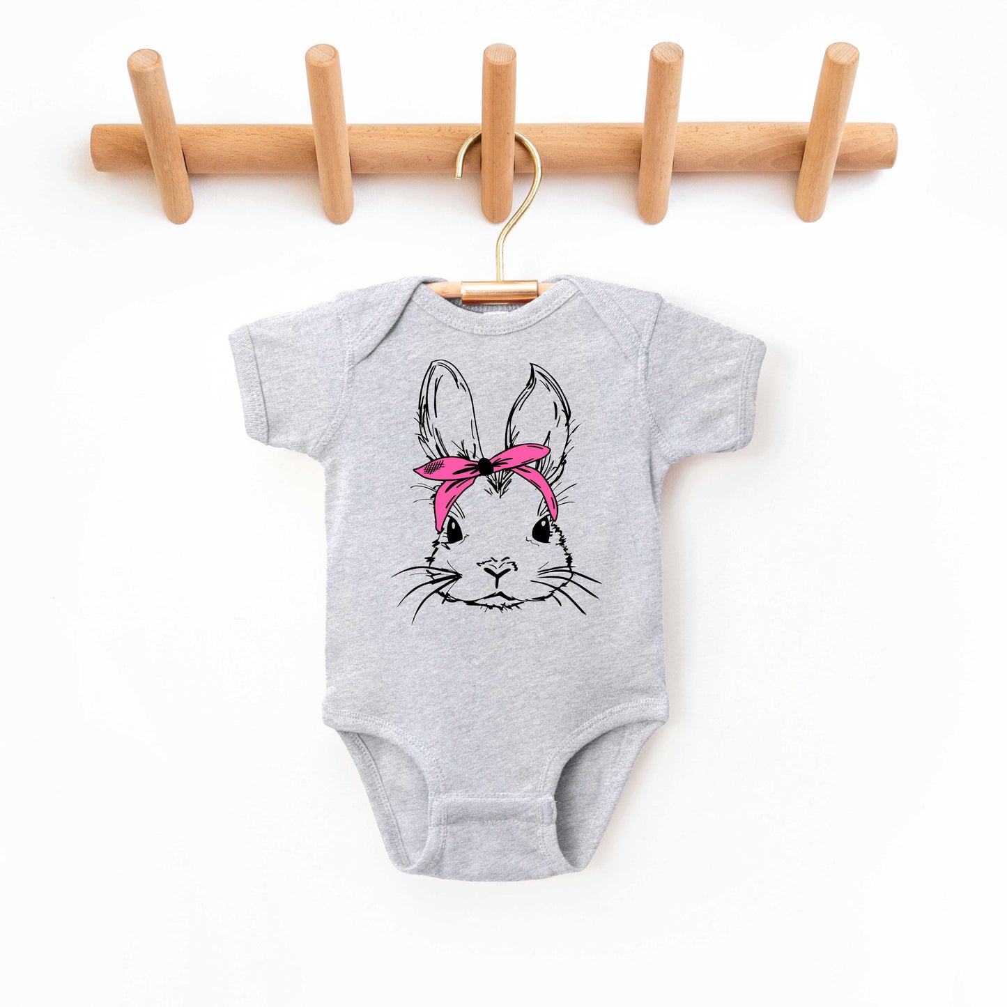 Bunny With Bandana | Baby Graphic Short Sleeve Onesie