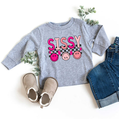 Sissy Checkered | Toddler Graphic Long Sleeve Tee