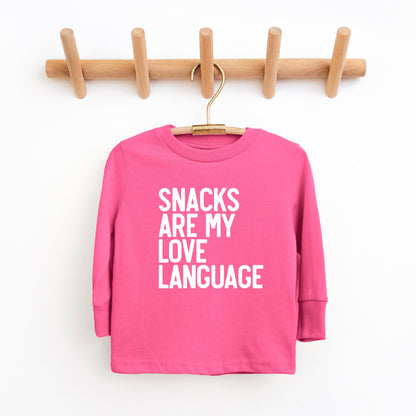Snacks Are My Love Language | Youth Graphic Long Sleeve Tee