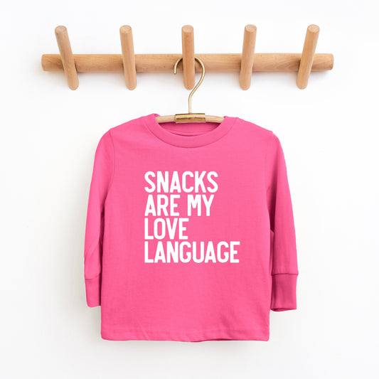 Snacks Are My Love Language | Youth Graphic Long Sleeve Tee