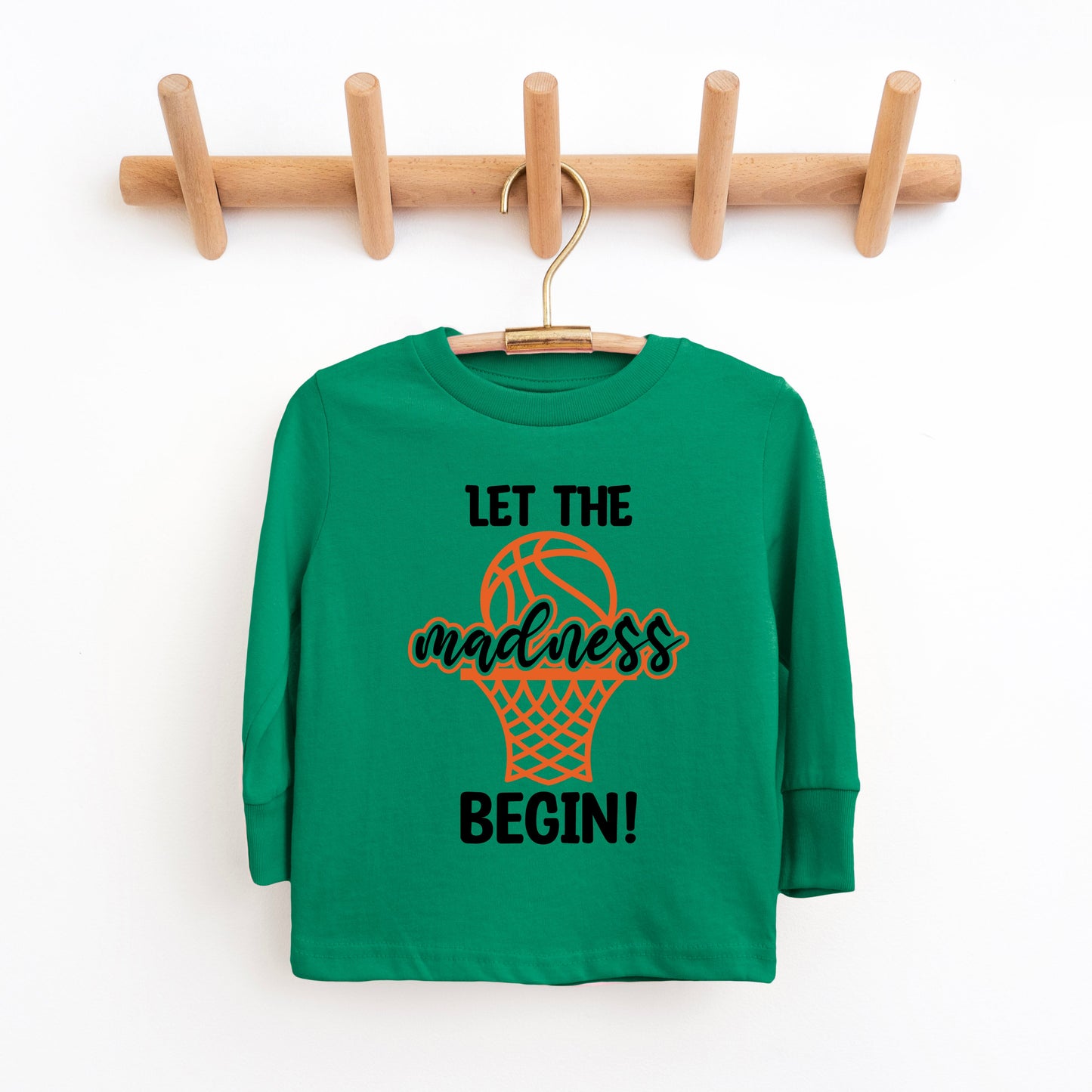 Basketball Madness Hoop | Toddler Graphic Long Sleeve Tee
