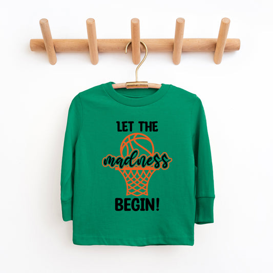 Basketball Madness Hoop | Toddler Graphic Long Sleeve Tee