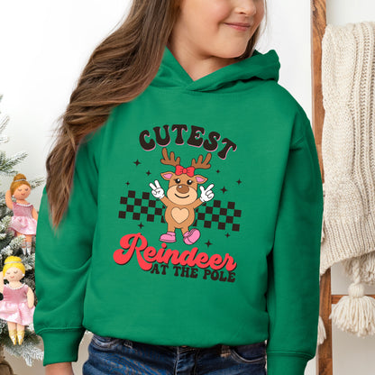 Cutest Reindeer At The Pole | Toddler Graphic Hoodie