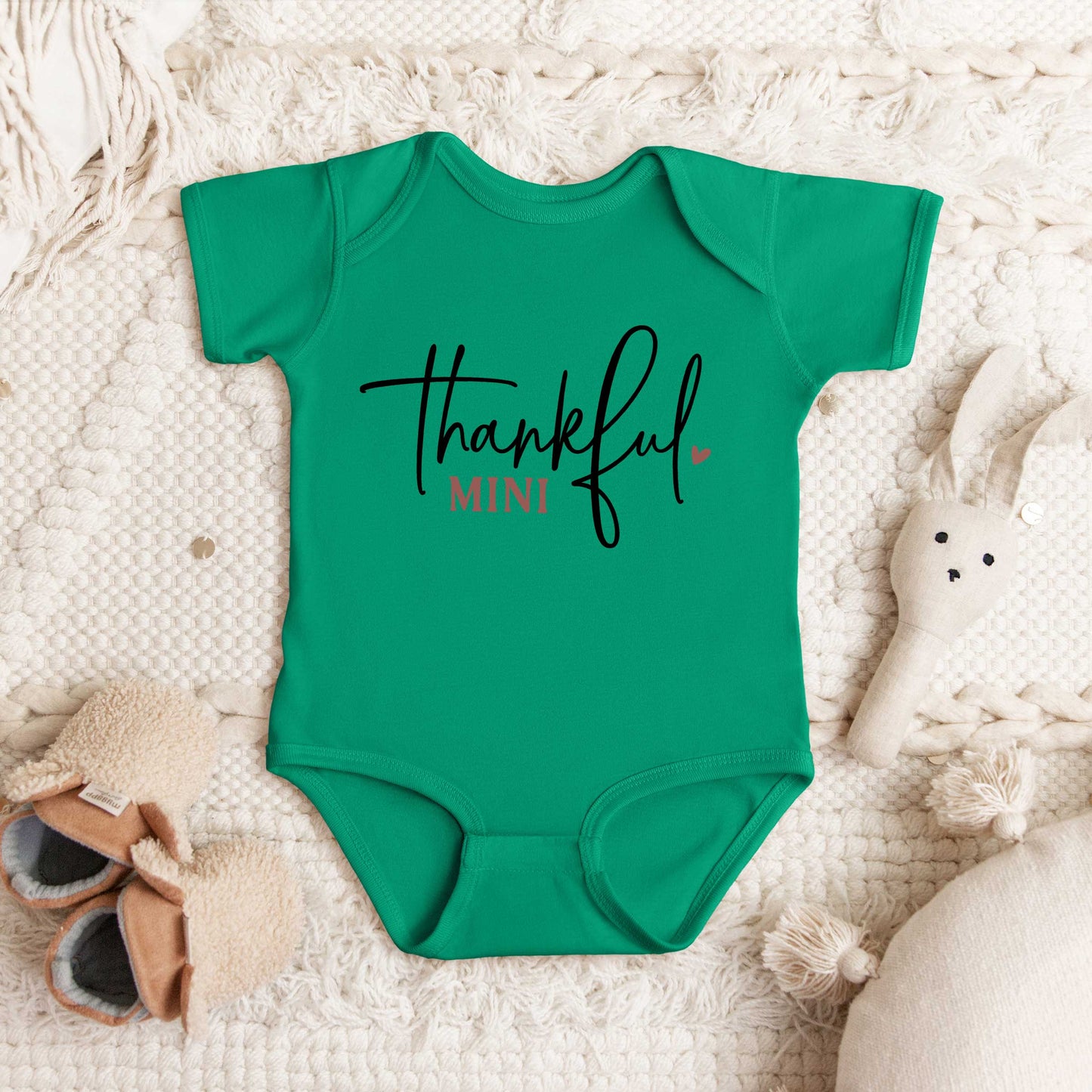 Thankful Mini Heart | Baby Graphic Short Sleeve Onesie