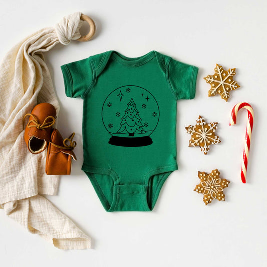 Christmas Snow Globe | Baby Graphic Short Sleeve Onesie