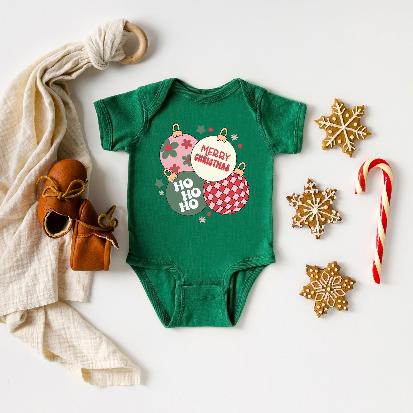Christmas Ornaments | Baby Graphic Short Sleeve Onesie