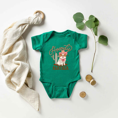 Howdy Partner Dog | Baby Graphic Short Sleeve Onesie