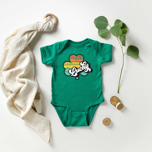Retro Lucky Colorful | Baby Graphic Short Sleeve Onesie
