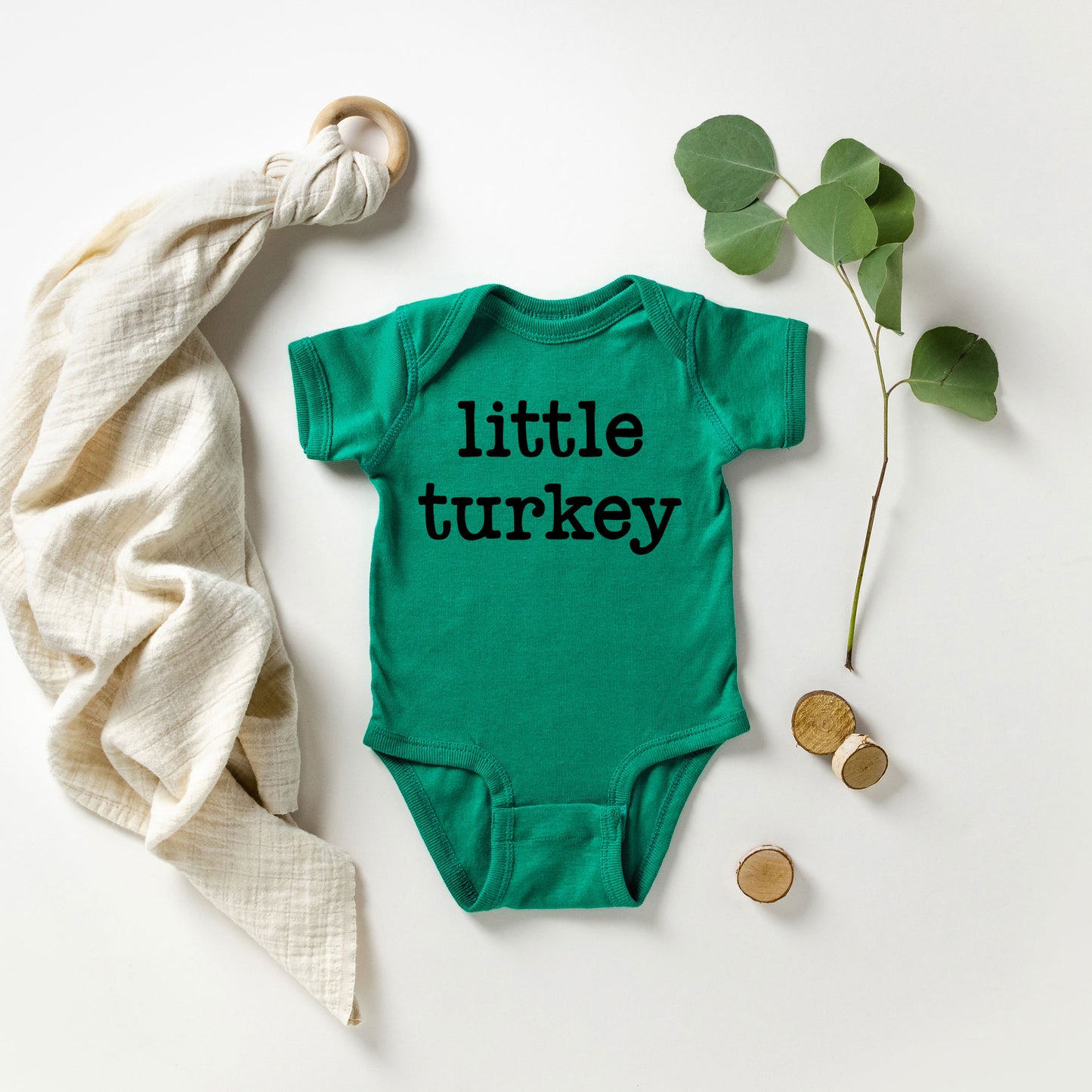 Little Turkey Typewriter | Baby Graphic Short Sleeve Onesie