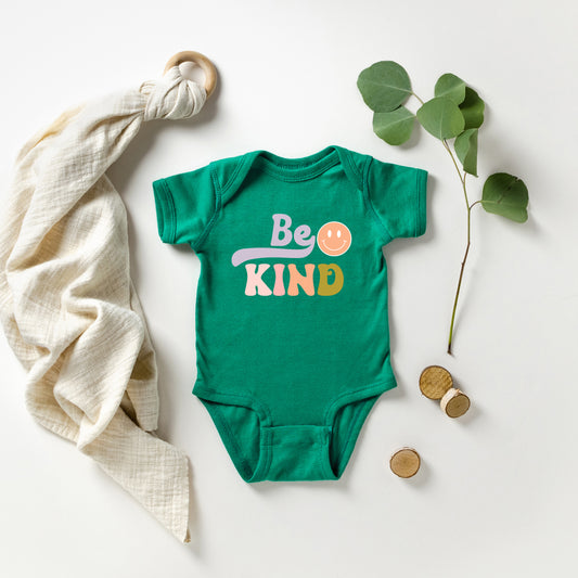 Be Kind Smiley Face | Baby Graphic Short Sleeve Onesie