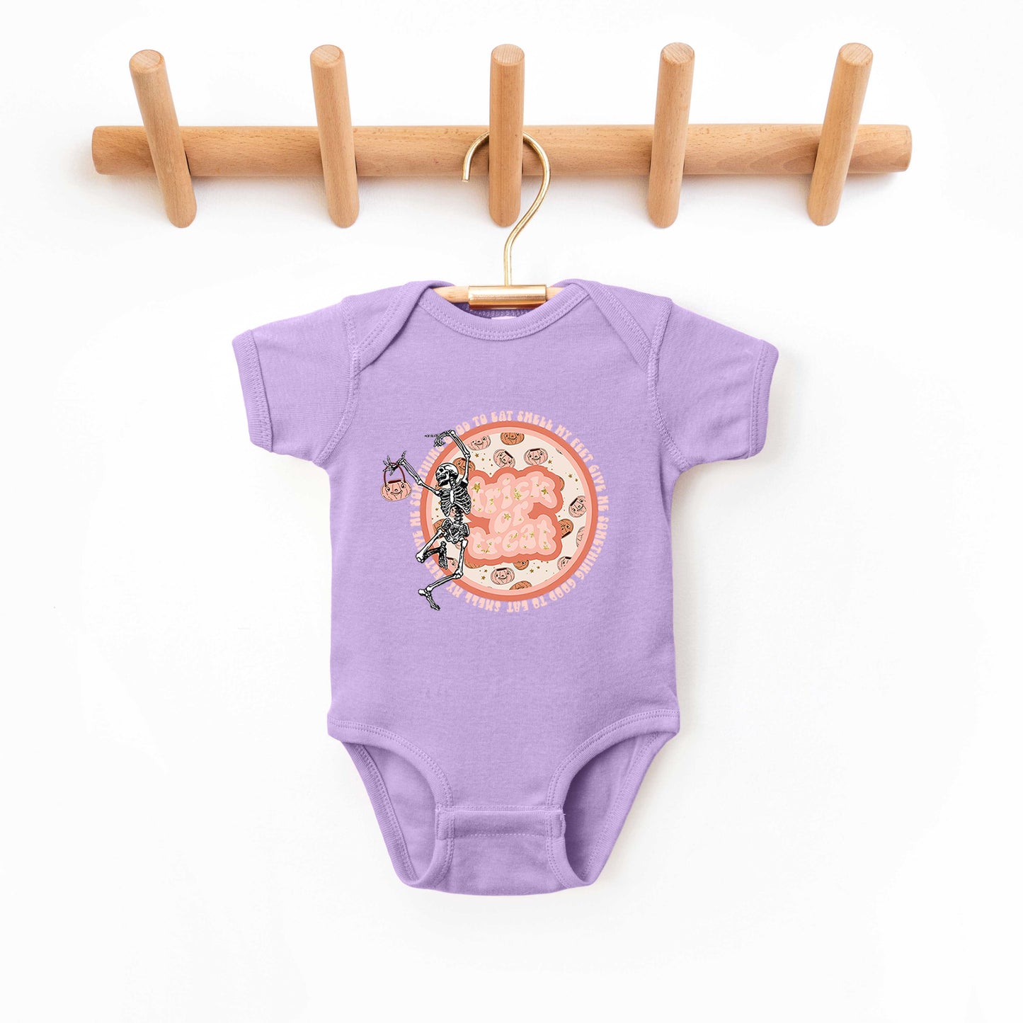 Trick Or Treat Skeleton | Baby Graphic Short Sleeve Onesie