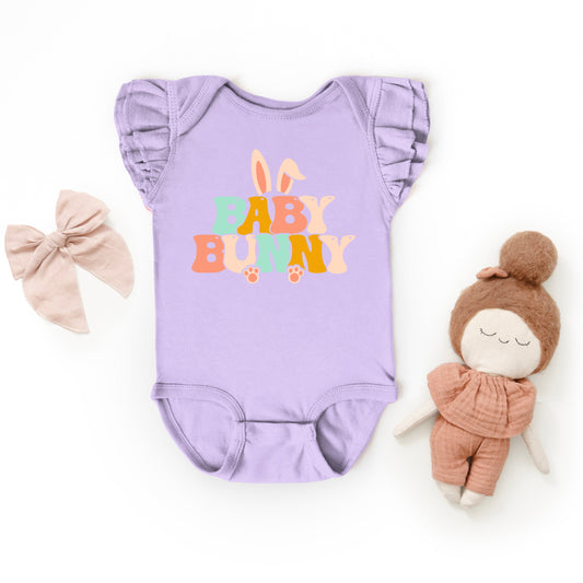 Baby Bunny Ears | Baby Graphic Flutter Sleeve Onesie