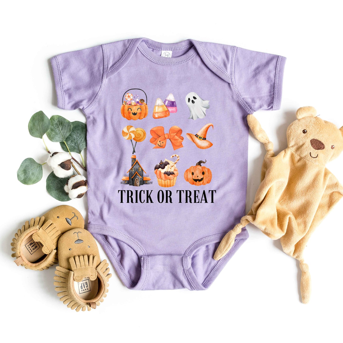 Trick Or Treat Chart | Baby Graphic Short Sleeve Onesie