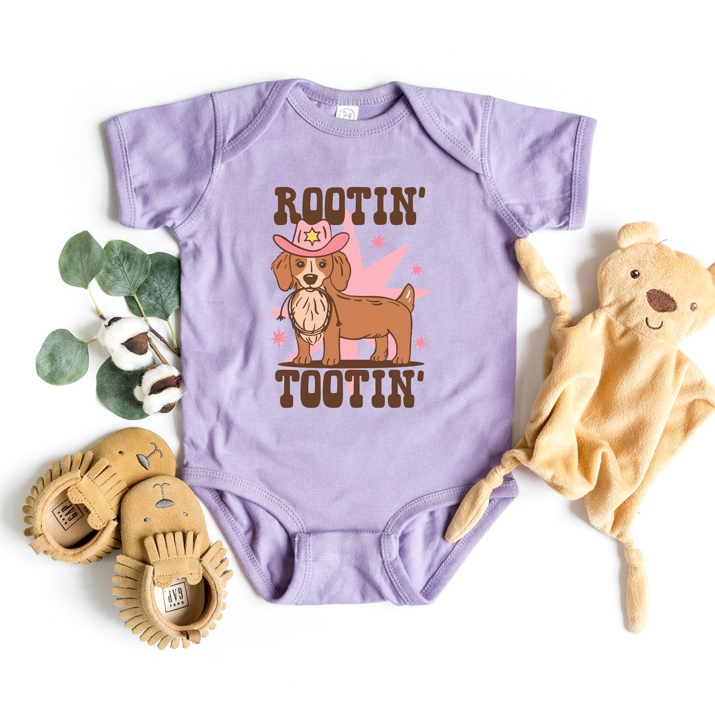 Rootin' Tootin' Dog | Baby Graphic Short Sleeve Onesie