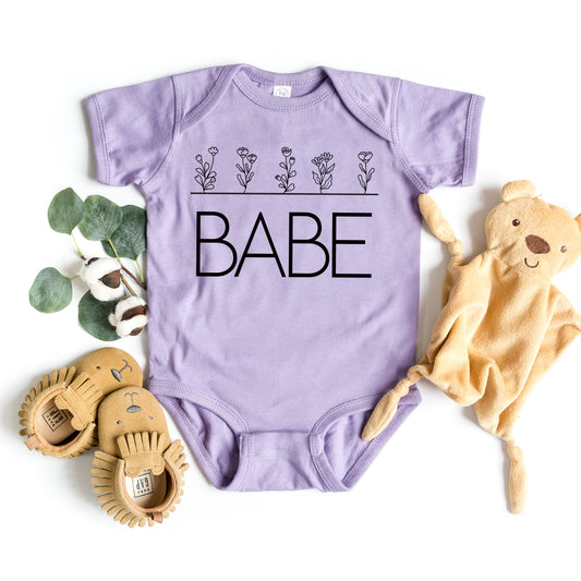 Babe Flowers | Baby Graphic Short Sleeve Onesie