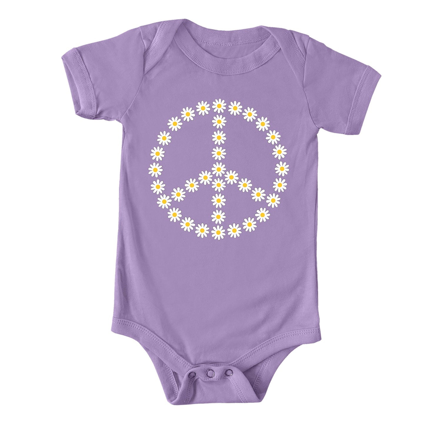 Daisy Peace Sign | Baby Graphic Short Sleeve Onesie