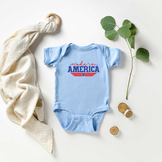 Made In America Stripes | Baby Graphic Short Sleeve Onesie