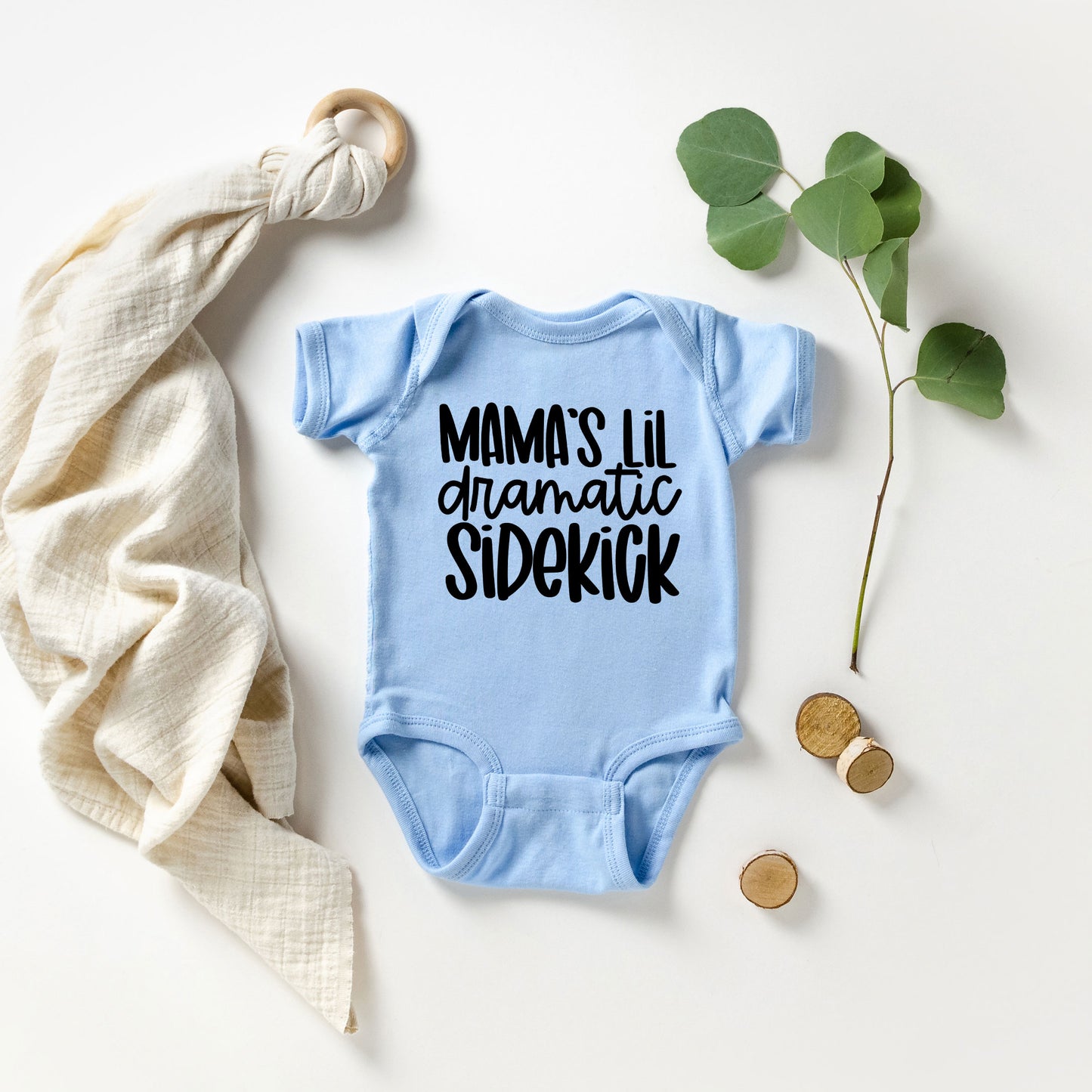 Mama's Lil Dramatic Sidekick | Baby Graphic Short Sleeve Onesie