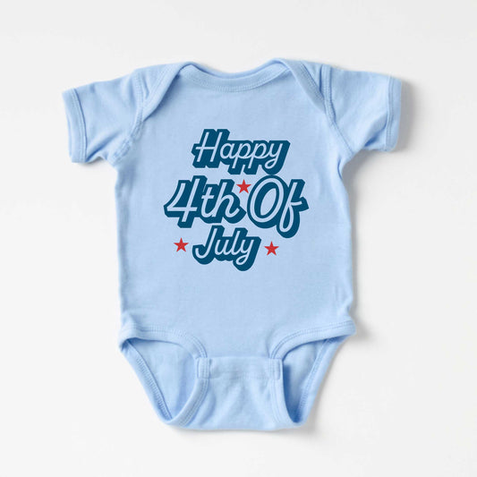 Happy 4th of July Stars | Baby Graphic Short Sleeve Onesie