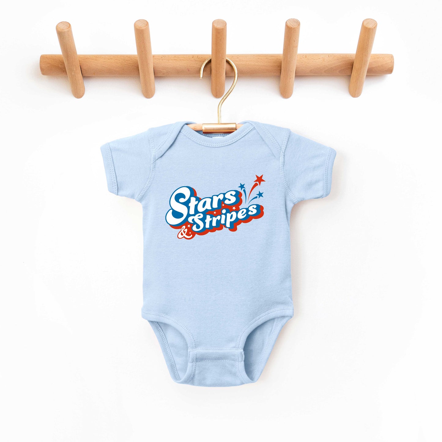 Stars and Stripes Firework | Baby Graphic Short Sleeve Onesie