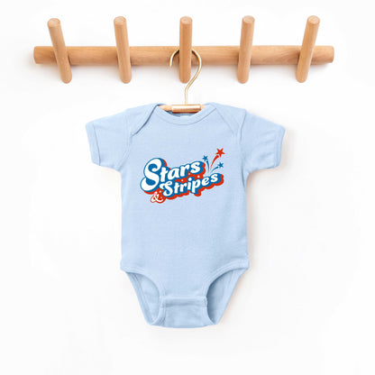 Stars and Stripes Firework | Baby Graphic Short Sleeve Onesie