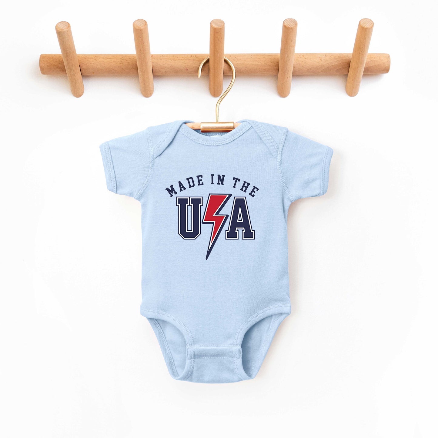 USA Lightning Bolt | Baby Graphic Short Sleeve Onesie