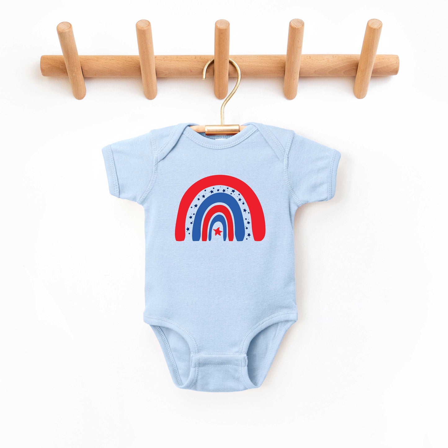 Patriotic Rainbow | Baby Graphic Short Sleeve Onesie