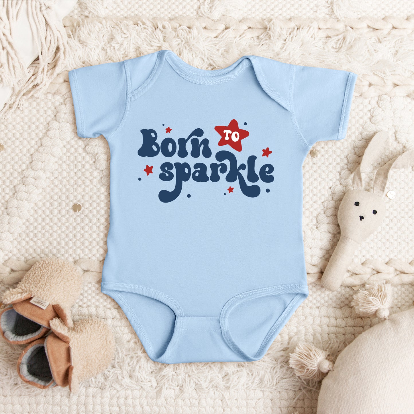 Born To Sparkle | Baby Graphic Short Sleeve Onesie