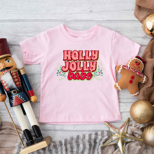 Holly Jolly Babe Stacked | Toddler Graphic Short Sleeve Tee