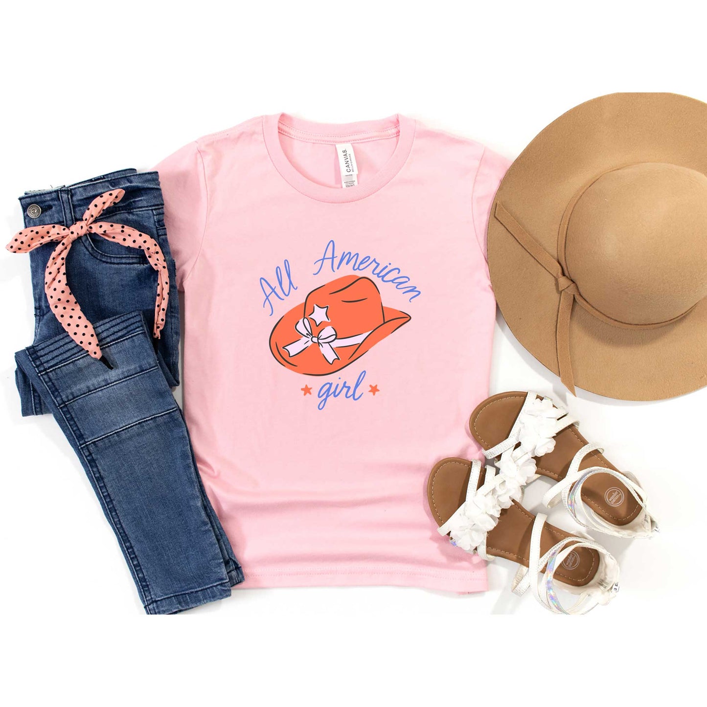 All American Girl Hat | Toddler Graphic Short Sleeve Tee