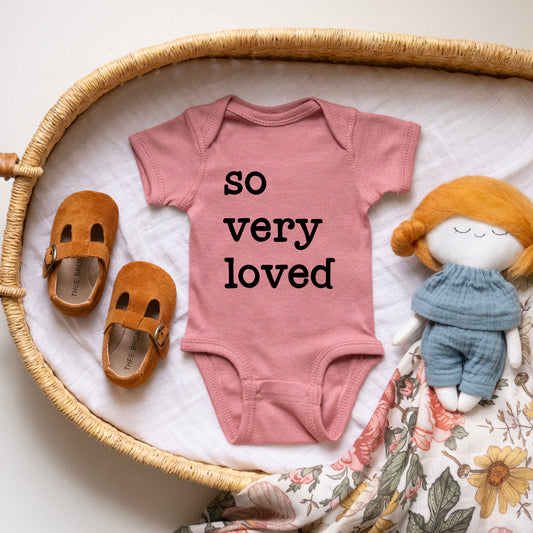 So Very Loved | Baby Graphic Short Sleeve Onesie