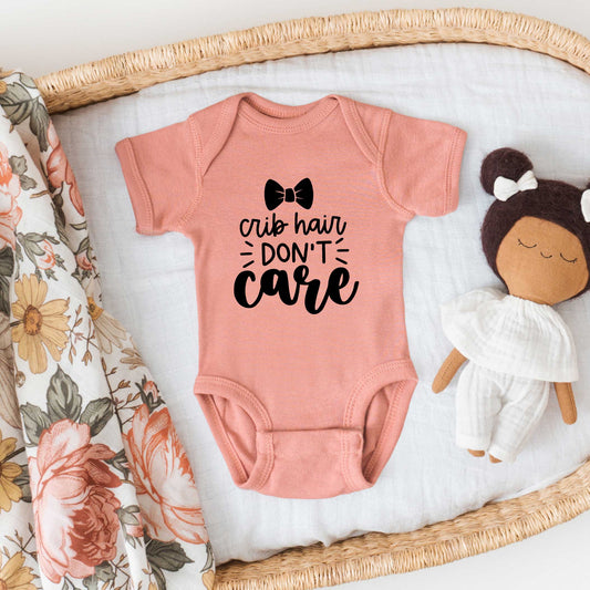 Crib Hair Don't Care | Baby Graphic Short Sleeve Onesie