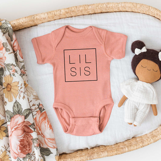 Lil Sis Square | Baby Graphic Short Sleeve Onesie