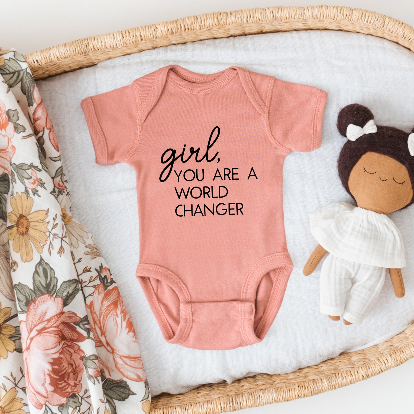 Girl World Changer | Baby Graphic Short Sleeve Onesie