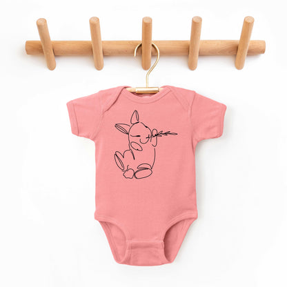 Hand Drawn Bunny | Baby Graphic Short Sleeve Onesie