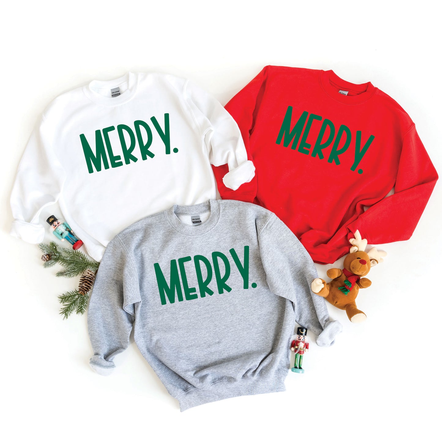 Merry Bold Word | Youth Graphic Sweatshirt