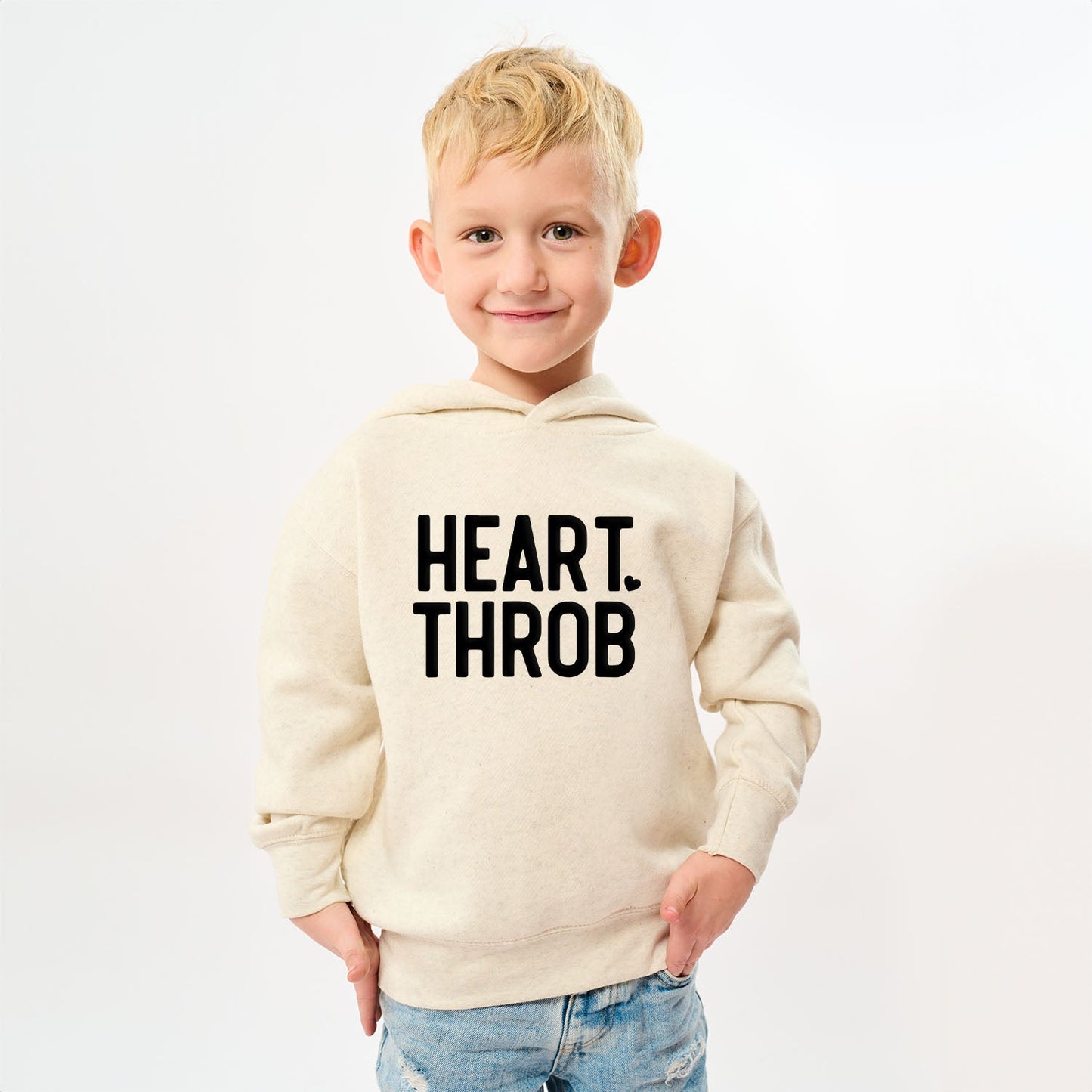 Heart Throb Small Heart Puff Print | Toddler Graphic Hoodie