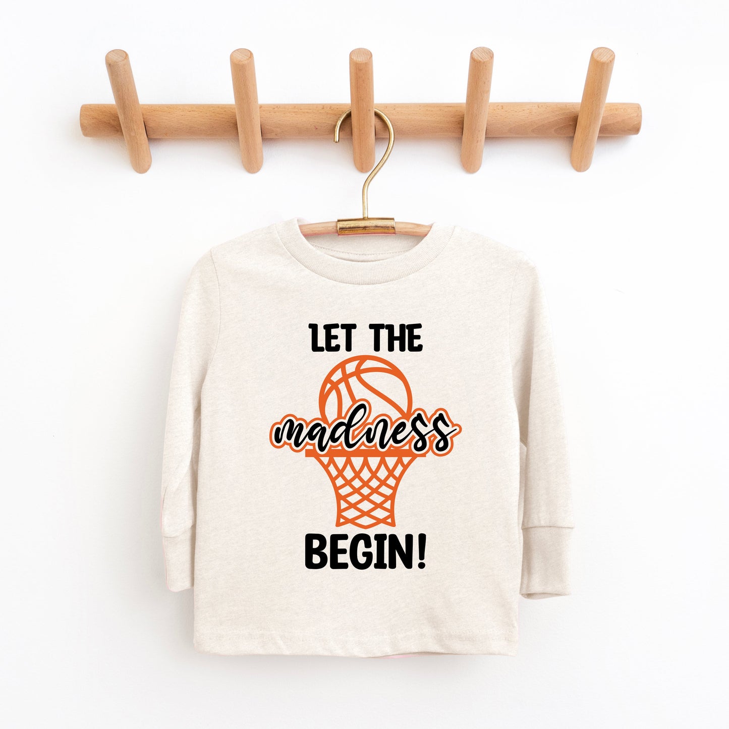 Basketball Madness Hoop | Toddler Graphic Long Sleeve Tee
