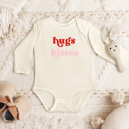 Hugs And Kisses | Baby Graphic Long Sleeve Onesie