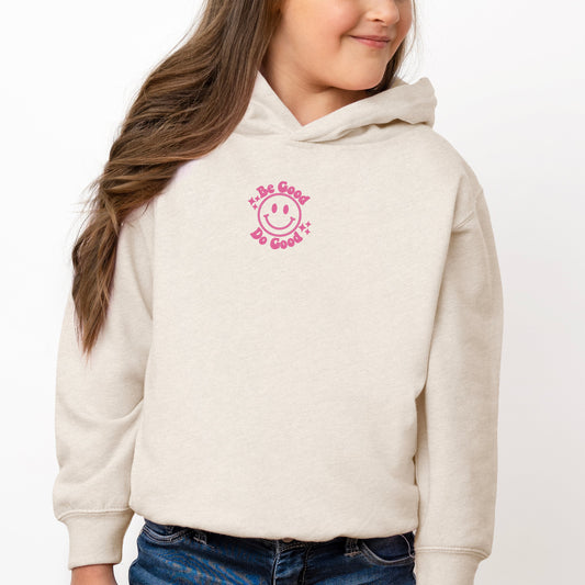 Embroidered Be Good Do Good Smiley Face | Toddler Graphic Hoodie