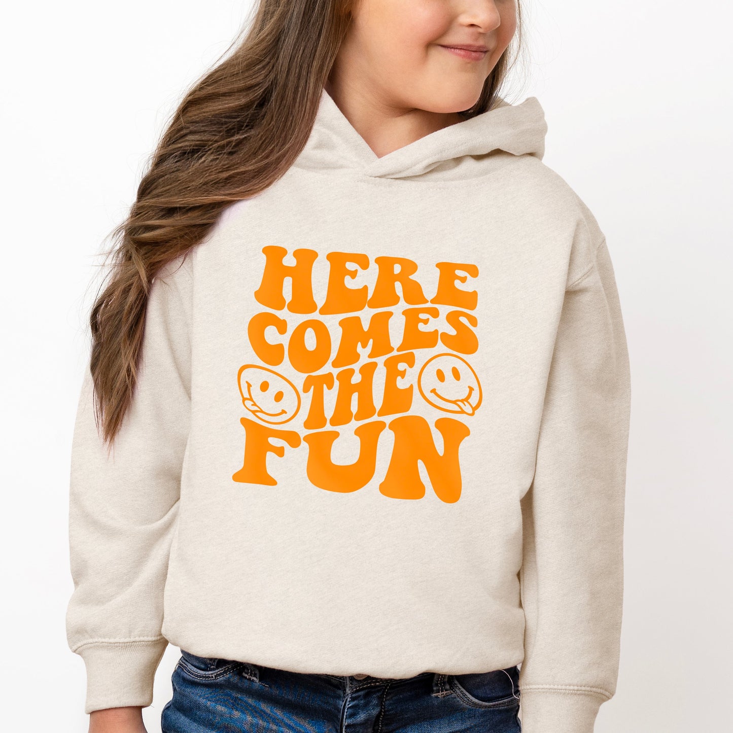 Here Comes The Fun Puff Print | Toddler Graphic Hoodie