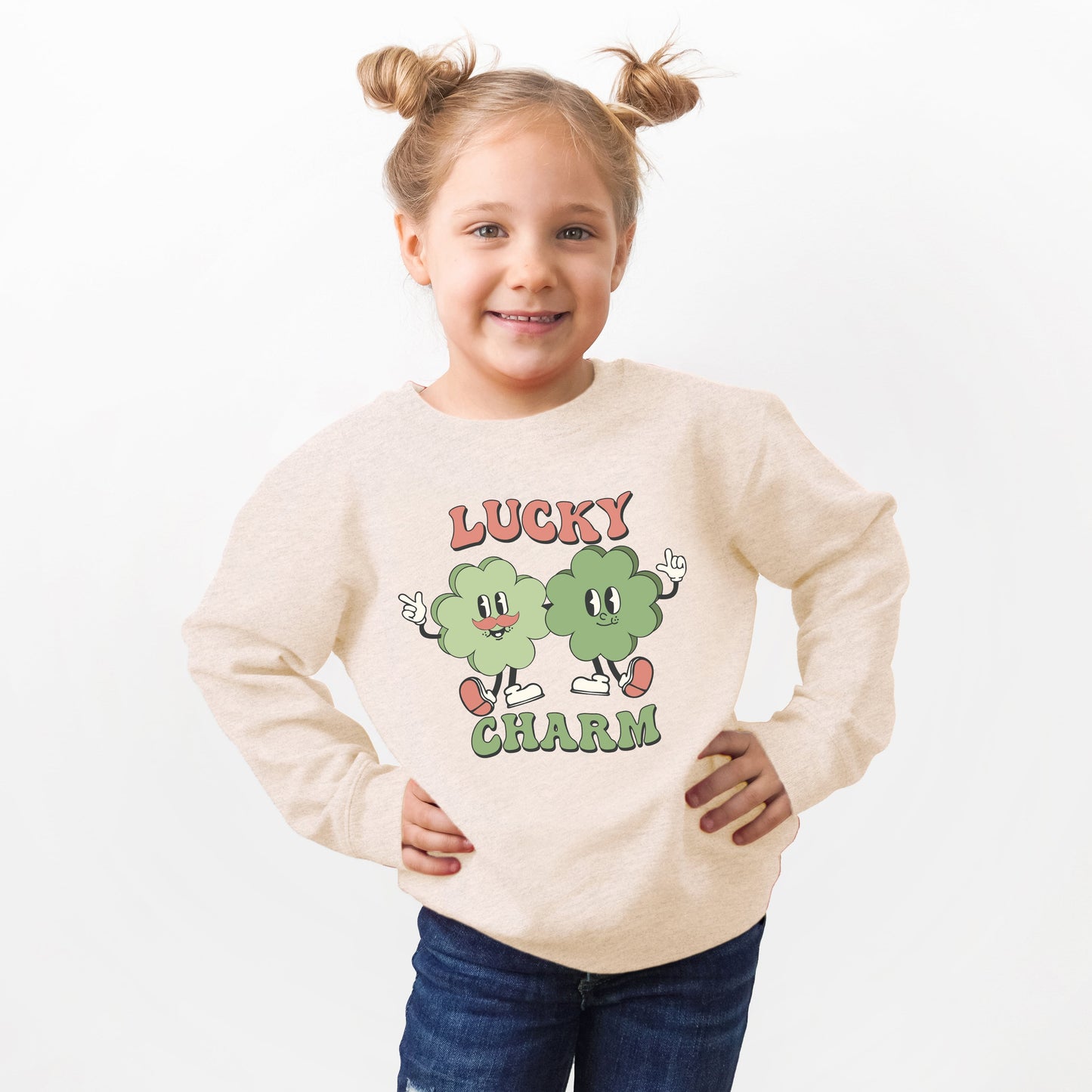 Lucky Charm Friends | Youth Ultra-Soft Graphic Sweatshirt