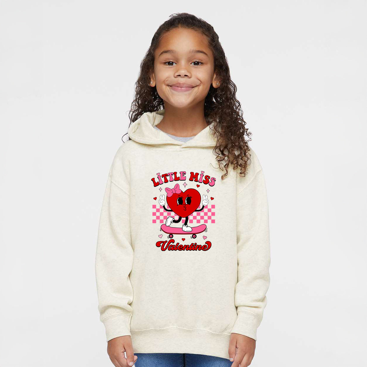 Little Miss Valentine Skateboard | Toddler Graphic Hoodie