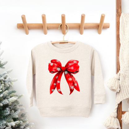 Coquette Christmas Snowflake Bow | Youth Ultra-Soft Graphic Sweatshirt