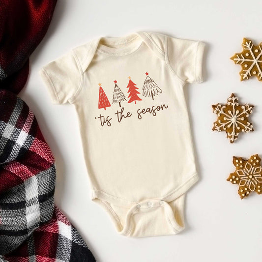 Tis The Season Trees | Baby Graphic Short Sleeve Onesie