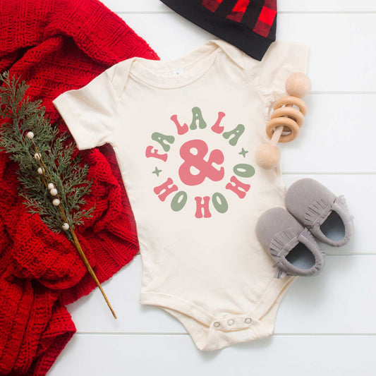 Fa La La And Ho Ho Ho | Baby Graphic Short Sleeve Onesie