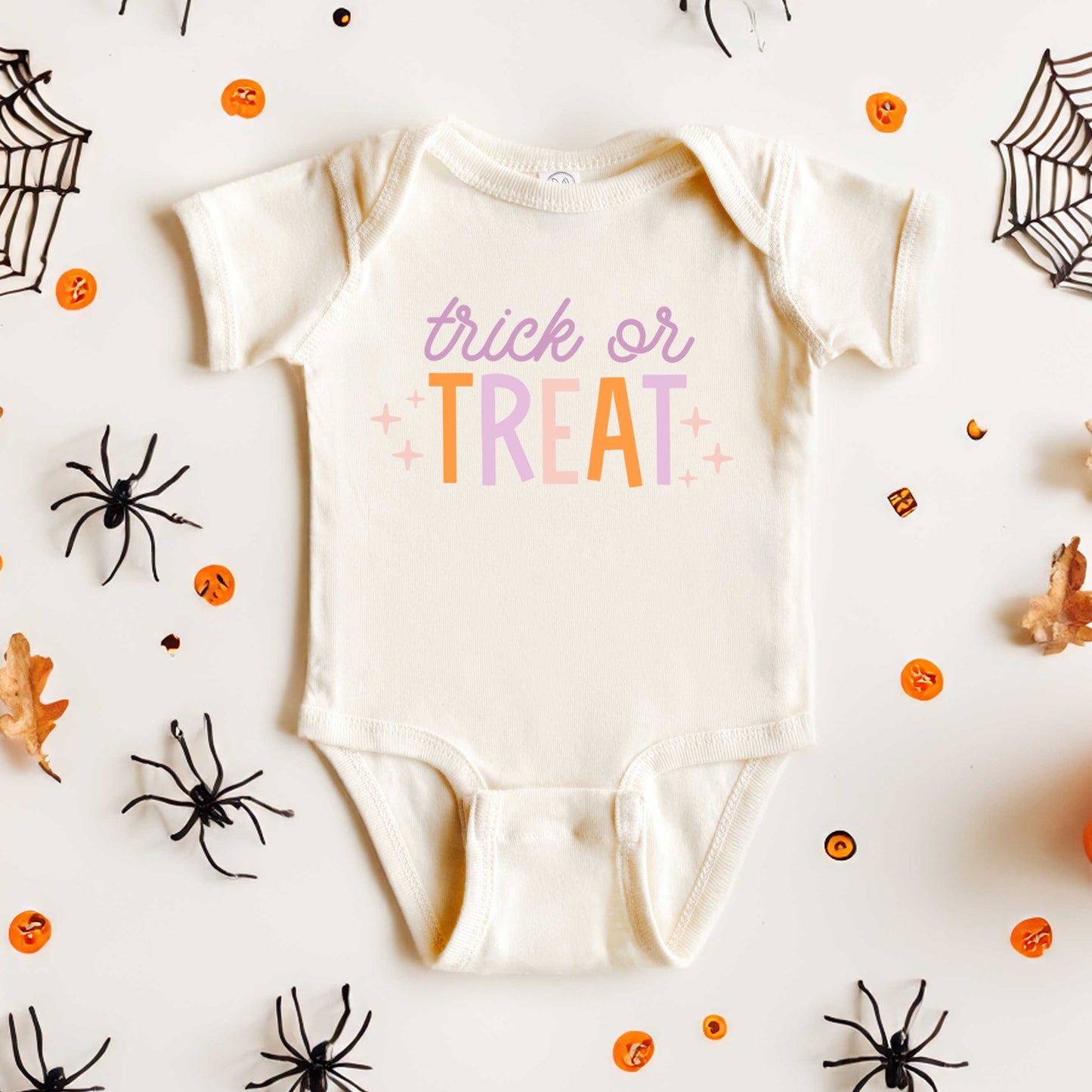 Trick Or Treat Colorful | Baby Graphic Short Sleeve Onesie