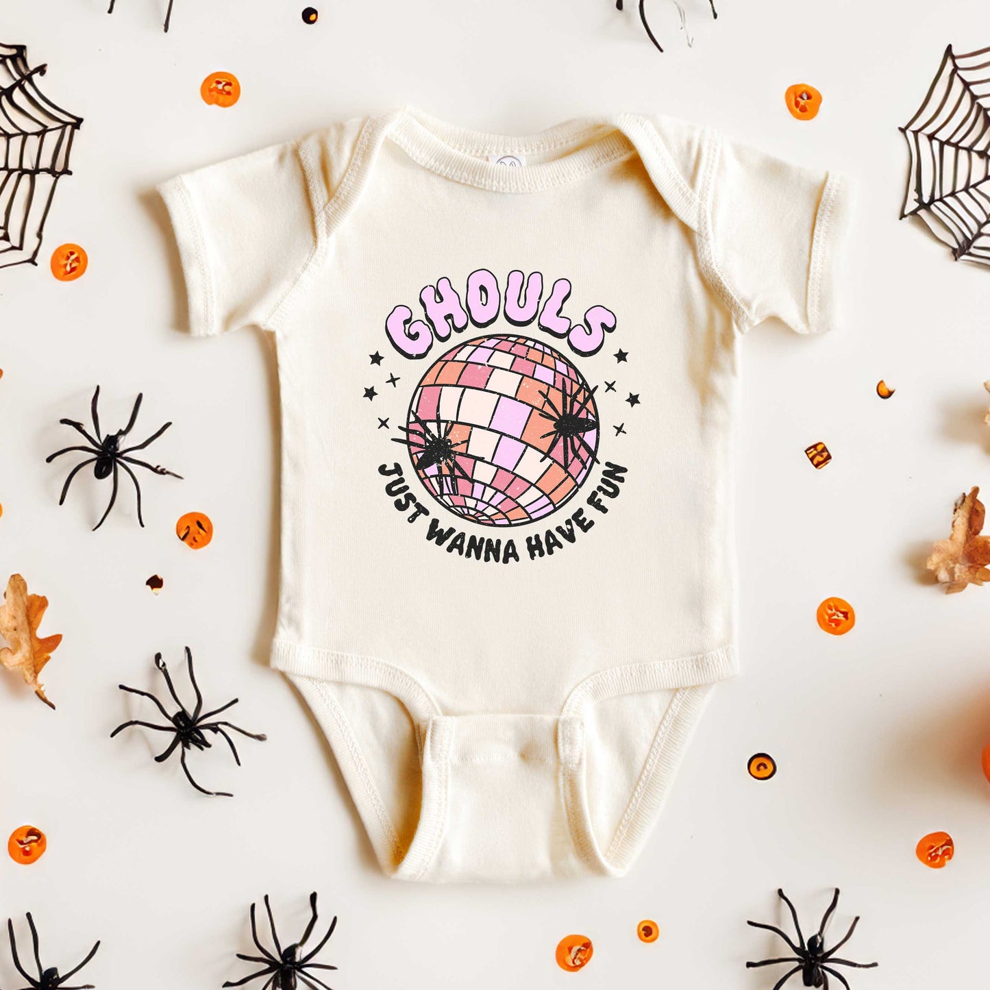 Ghouls Disco Ball | Baby Graphic Short Sleeve Onesie